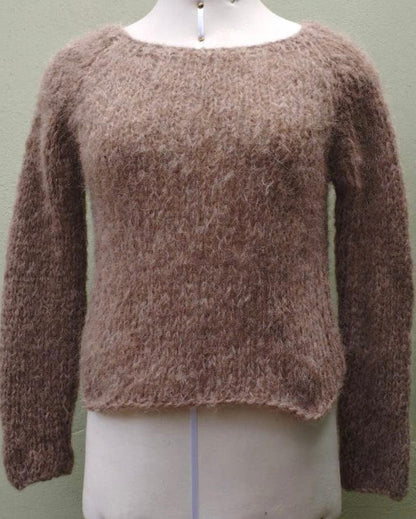 Handmade Slouchy Knit Alpaca Sweater | Cropped Blouse Top