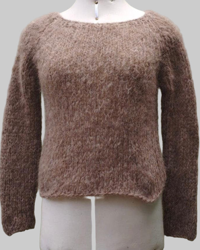 Handmade Knit Alpaca Crop Top | Slouchy Women's Sweater