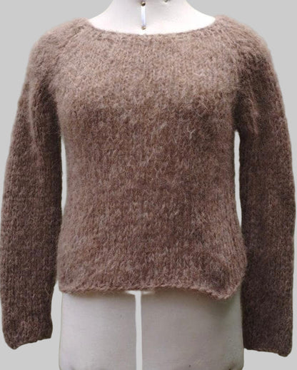 Handmade Knit Alpaca Crop Top | Slouchy Women's Sweater