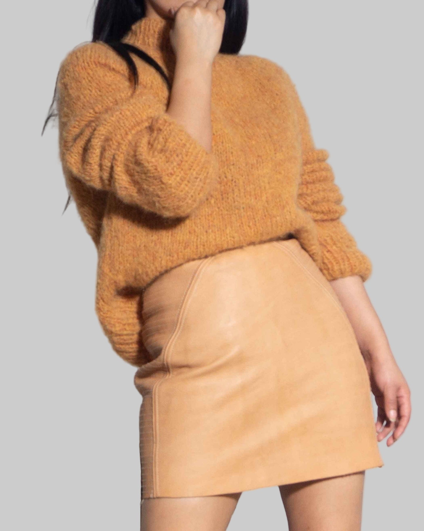 Handmade Alpaca Turtleneck Sweater | Slouchy Knit Top