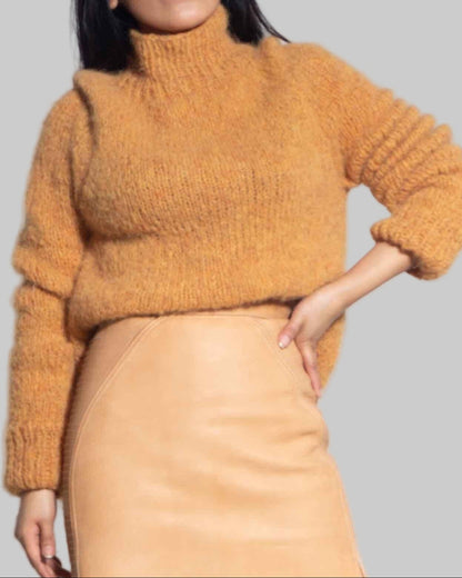 Handmade Alpaca Turtleneck Sweater | Slouchy Knit Top