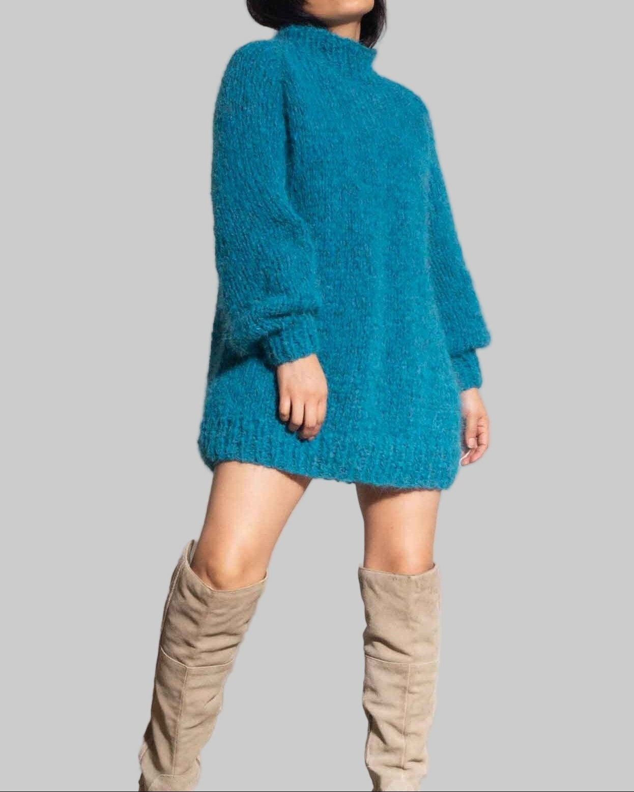 Chunky Knit Alpaca Sweater Dress | Oversized Wool Knitwear