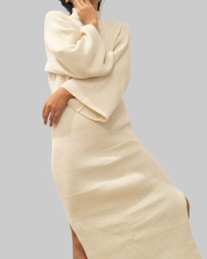 Handmade Alpaca Knit Sweater Dress: Oversized Midi, Plus Size