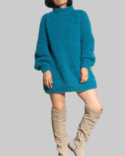 Chunky Knit Alpaca Sweater Dress | Oversized Wool Knitwear