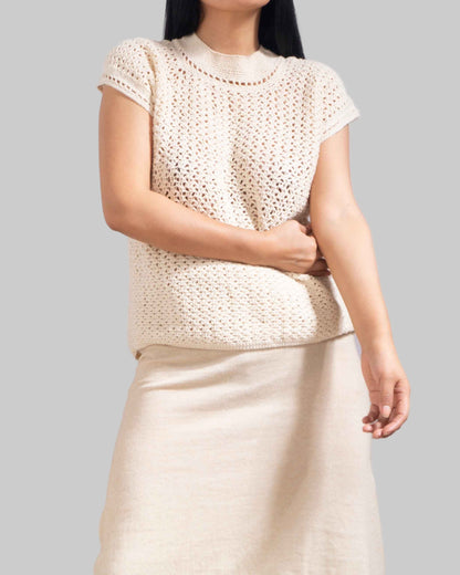 Handmade Crochet Tank Top: Organic Eco Cotton Knit Blouse