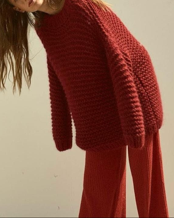 Oversized Knit Alpaca Sweater | Chunky Slouchy Pullover