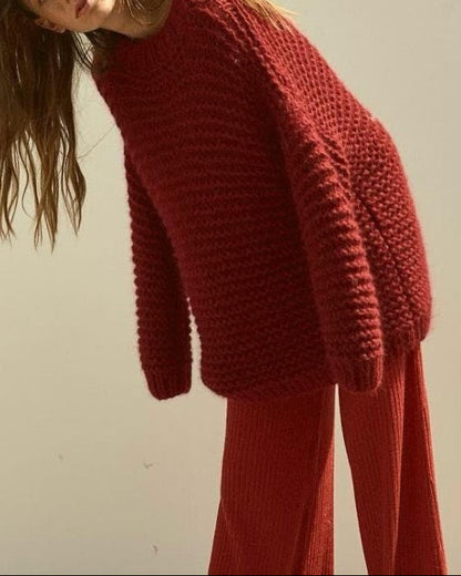 Oversized Knit Alpaca Sweater | Chunky Slouchy Pullover