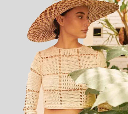 Organic Cotton Crochet Skirt - Handmade Sustainable Summer A-Line