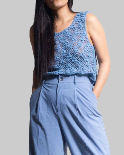 Crochet Pima Cotton Tank Top | Handmade Sleeveless Shirt