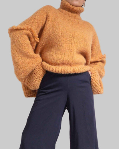 Oversized Knit Alpaca Sweater | Turtleneck Slouchy Pullover