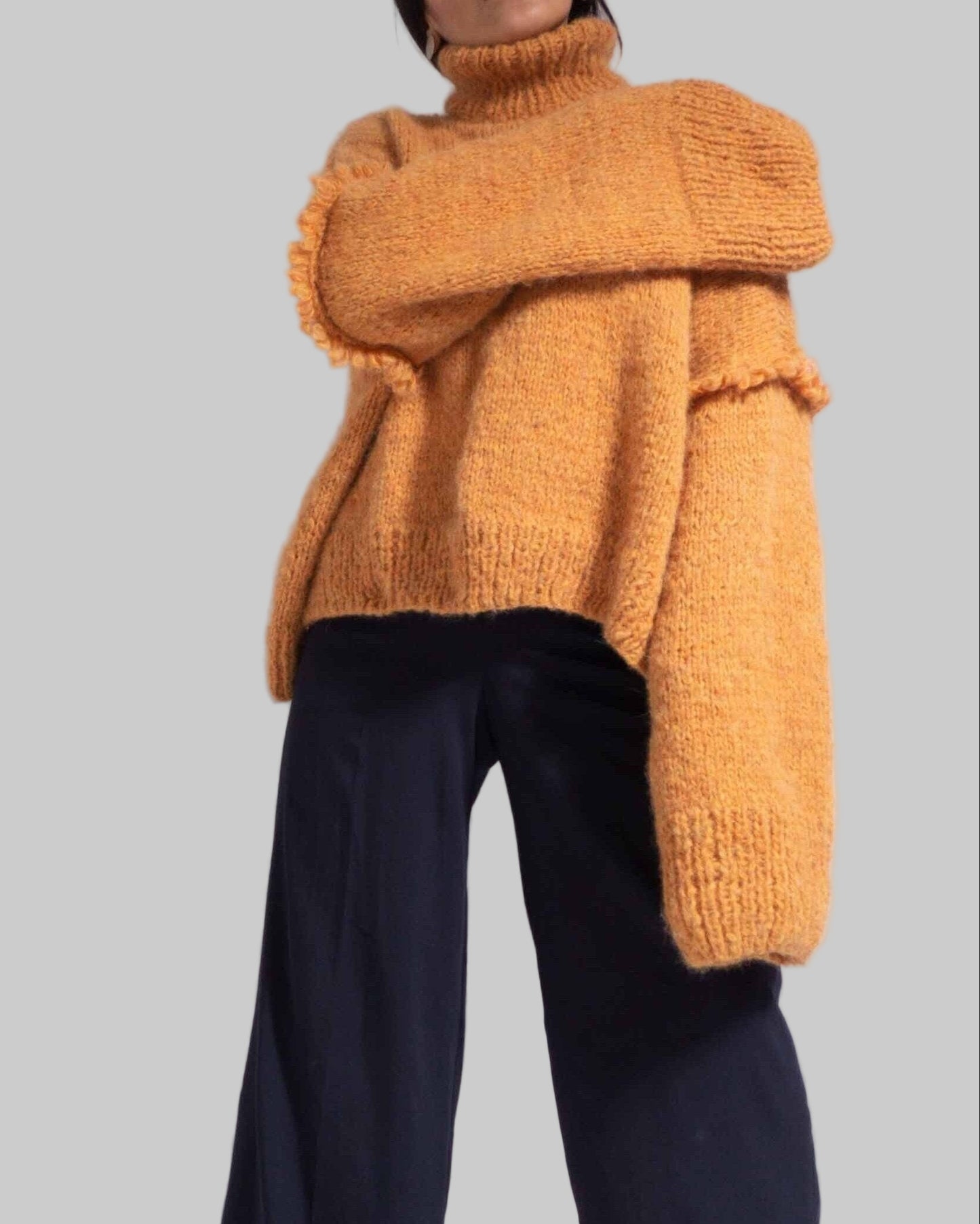 Oversized Knit Alpaca Sweater | Turtleneck Slouchy Pullover