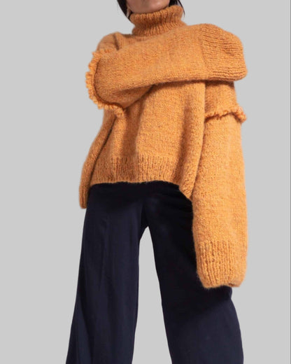 Oversized Knit Alpaca Sweater | Turtleneck Slouchy Pullover