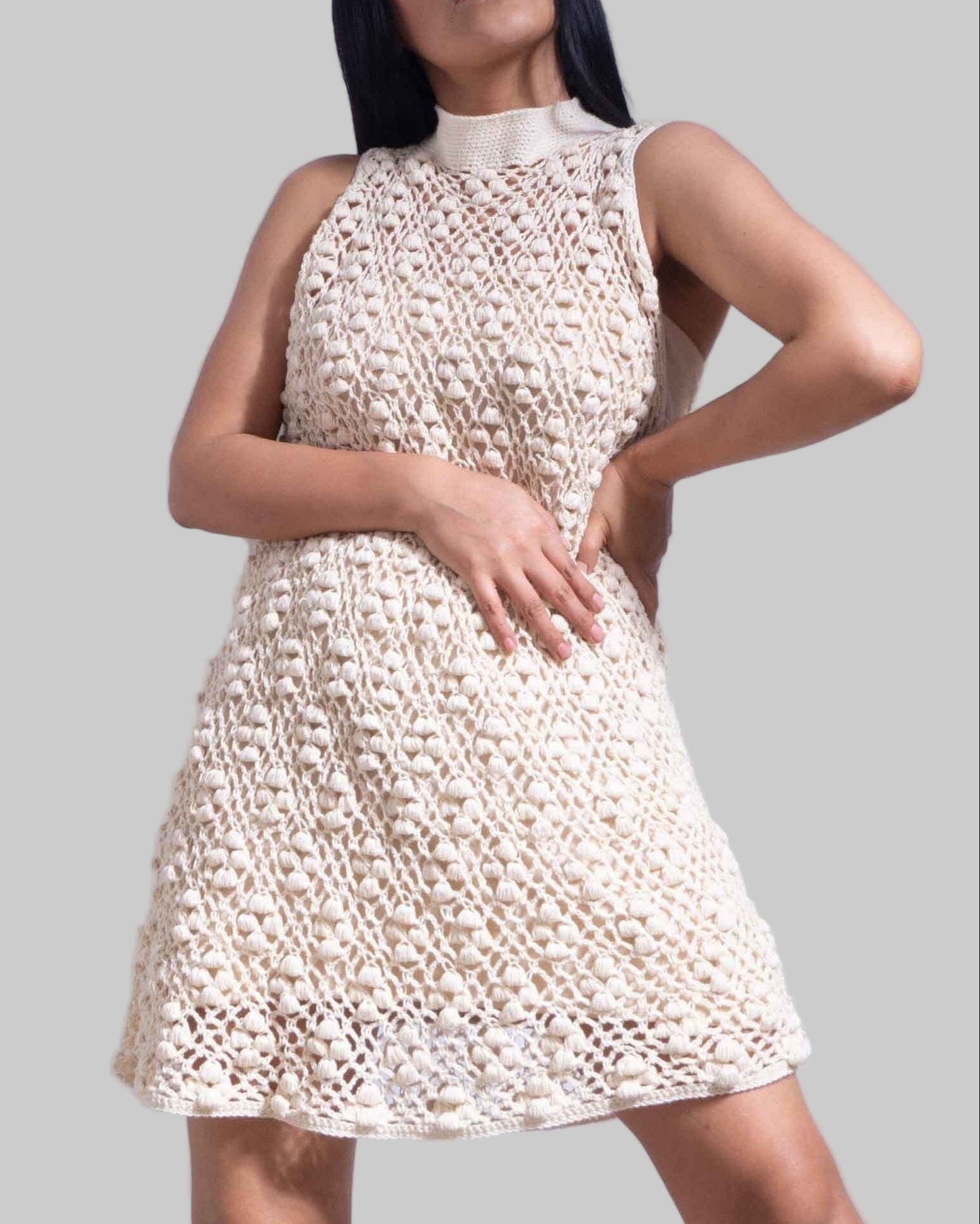 Floral Crochet Organic Cotton Dress | Sustainable Party Top