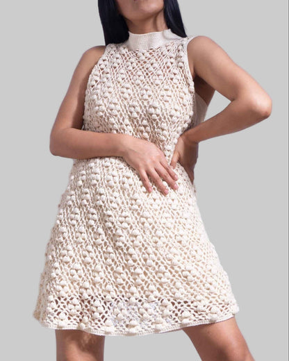 Floral Crochet Organic Cotton Dress | Sustainable Party Top
