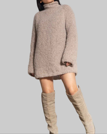 Chunky Knit Alpaca Sweater Dress | Oversized Winter Knitwear