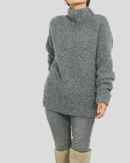 Hand Knit Alpaca Slouchy Sweater | Women's Chunky Knitwear