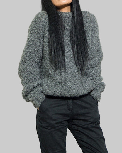 Hand Knit Alpaca Slouchy Sweater | Women's Chunky Knitwear