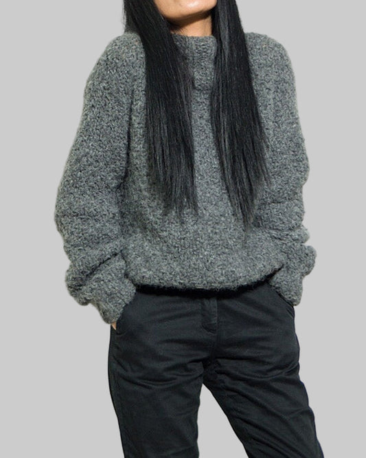 Hand Knit Alpaca Slouchy Sweater | Women's Chunky Knitwear