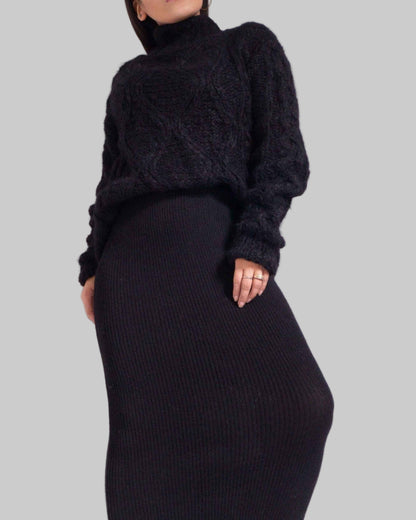 Chunky Cable Knit Alpaca Sweater | Slouchy Oversized Pullover