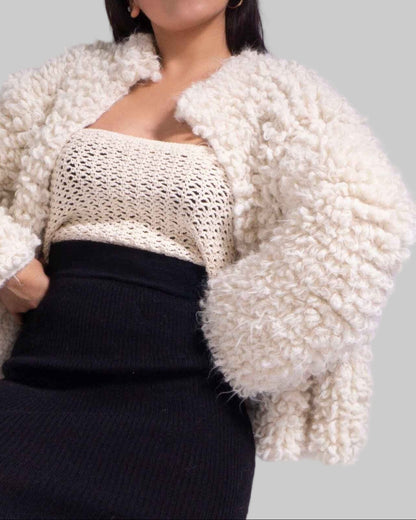 Knit Alpaca Wool Coat | Long Cardigan, Warm Winter Outerwear