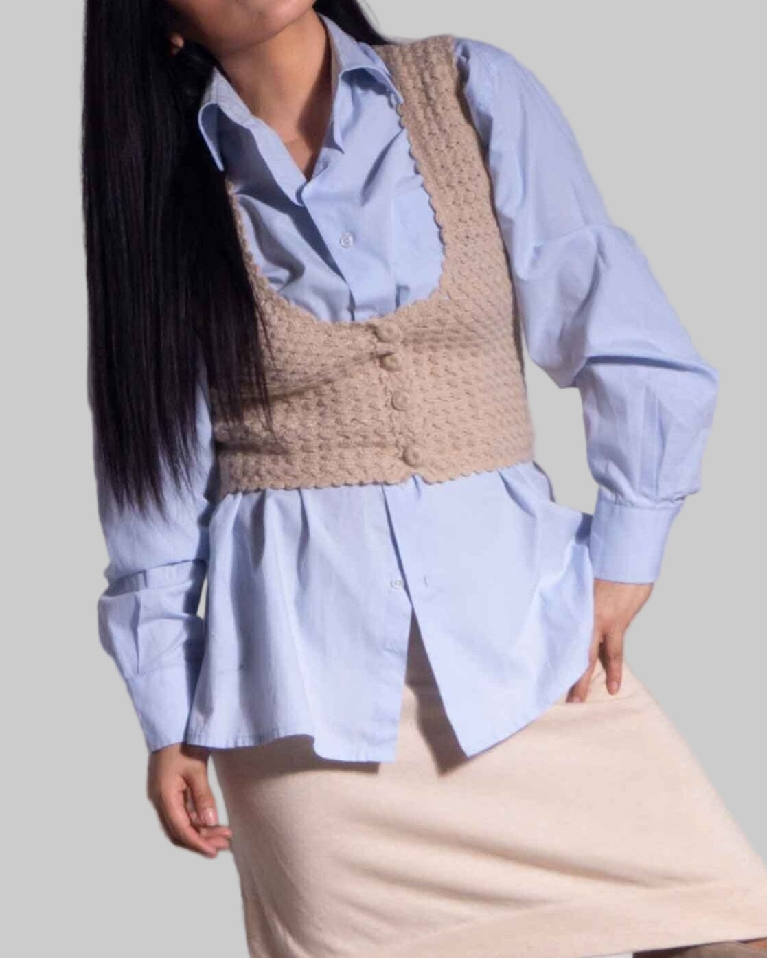 Handmade Crochet Alpaca Sweater Vest | Sustainable Knit