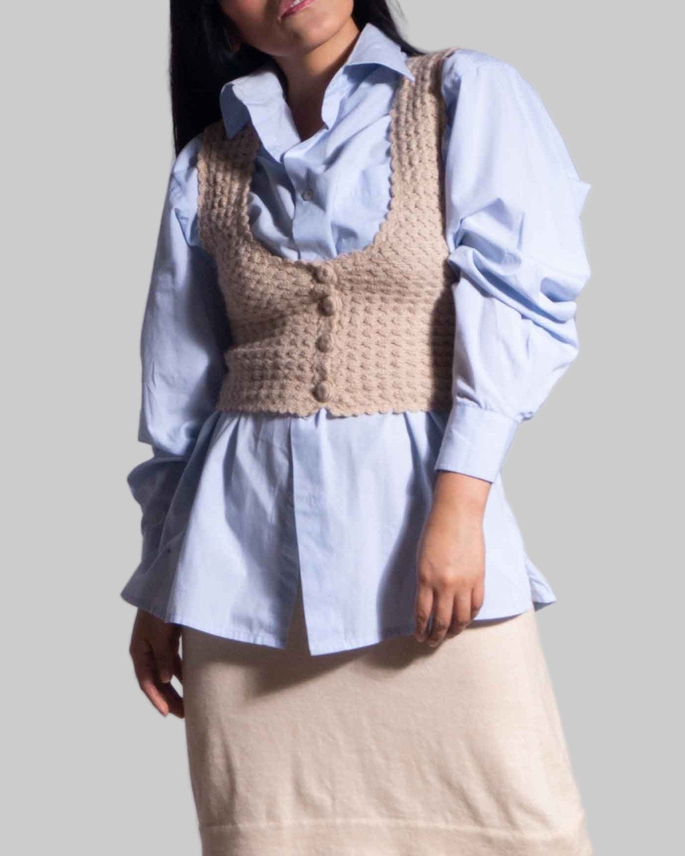 Handmade Crochet Alpaca Sweater Vest | Sustainable Knit