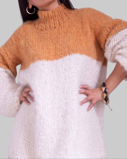 Handmade Alpaca Sweater Dress | Chunky Knit Turtleneck