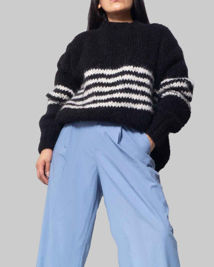 Handmade Chunky Knit Alpaca Sweater | Cropped Pullover