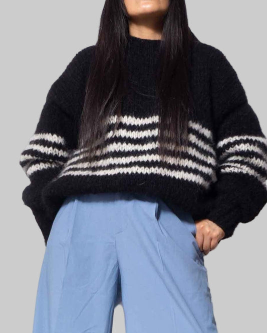 Handmade Chunky Knit Alpaca Sweater | Cropped Pullover