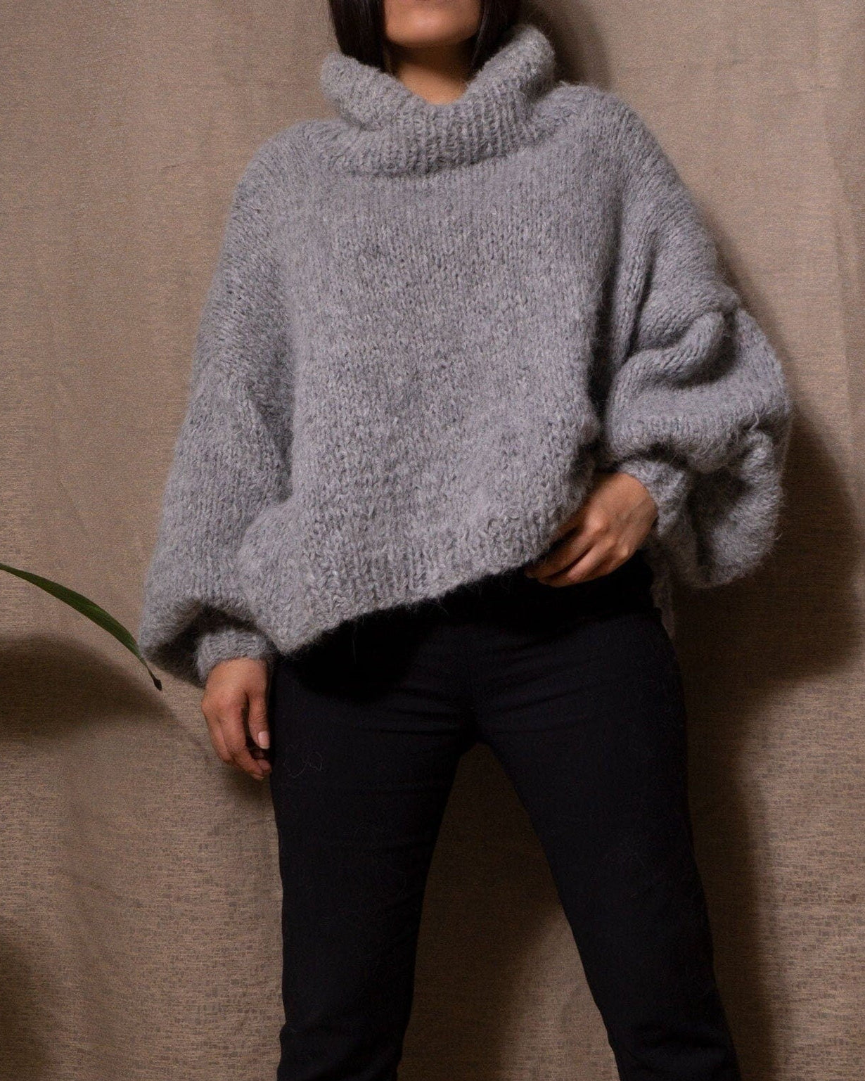 Oversized Knit Alpaca Turtleneck Sweater | Chunky Jumper