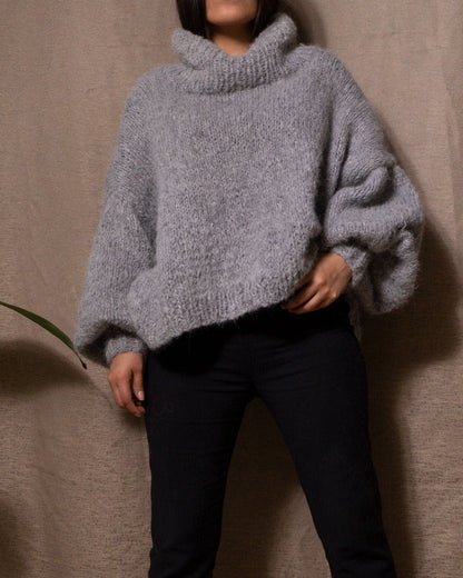 Oversized Knit Alpaca Turtleneck Sweater | Chunky Jumper