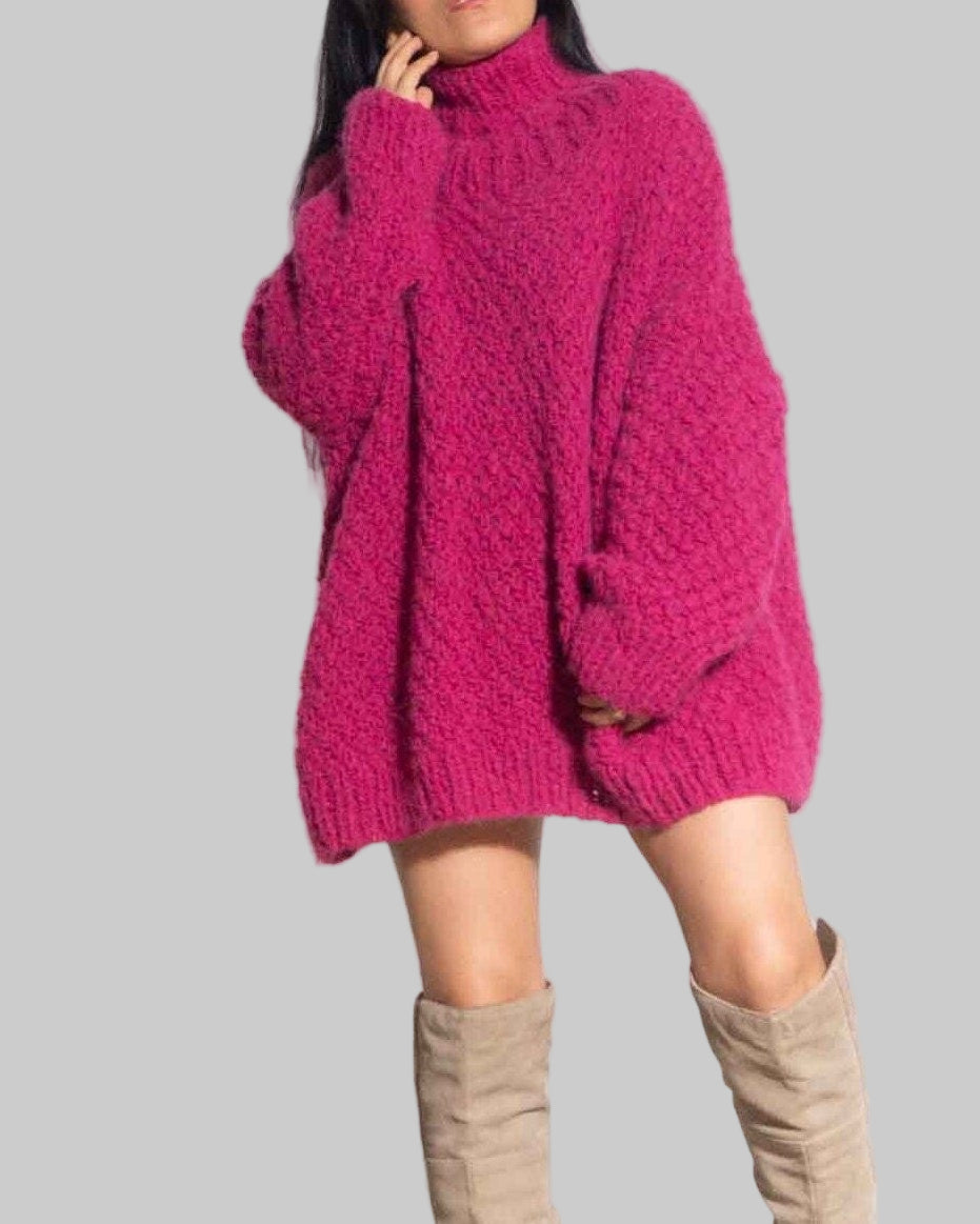 Plus Size Alpaca Turtleneck Sweater | Chunky Knit Pullover