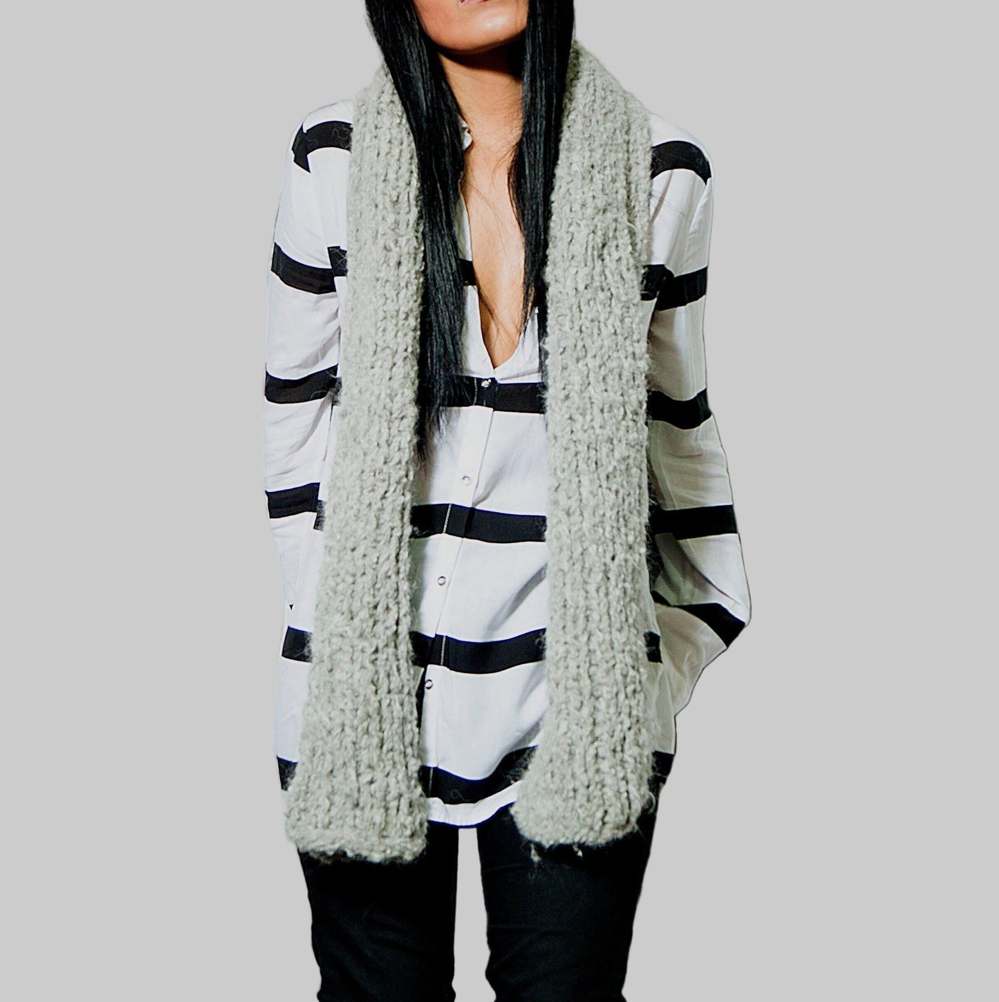 Hand Knit Alpaca Infinity Scarf | Chunky Oversized Knit