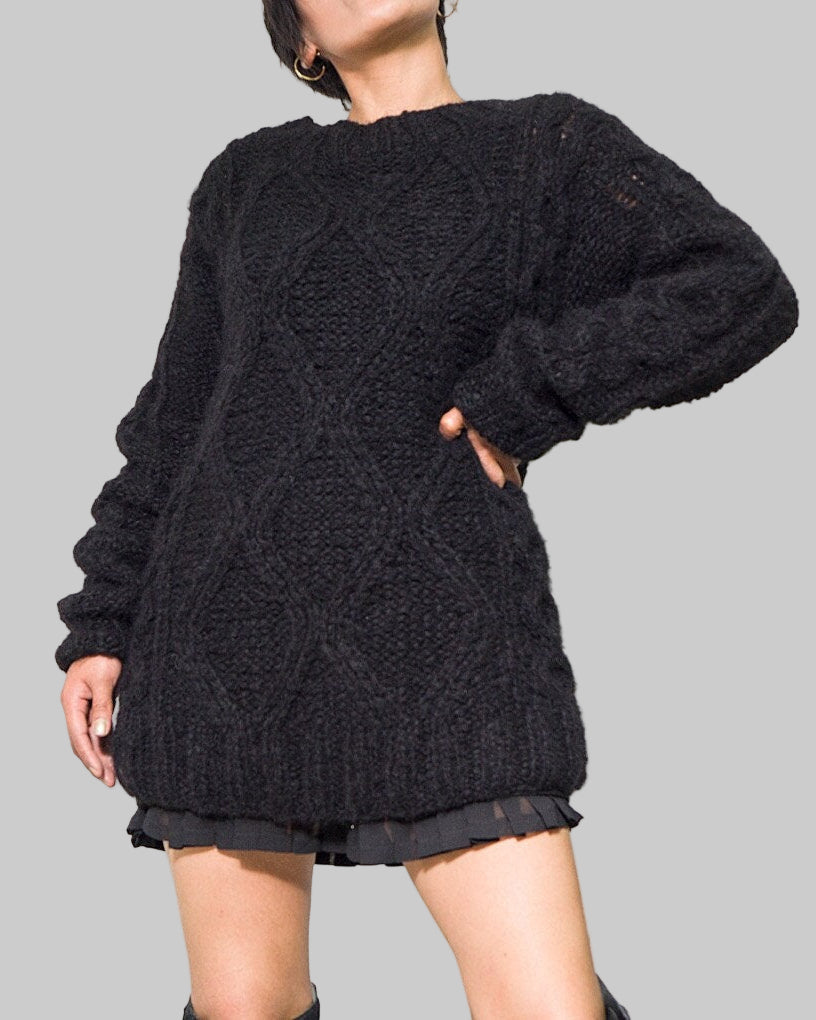 Handmade Cable Knit Alpaca Sweater | Chunky Oversized Pullover