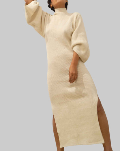 Handmade Alpaca Knit Sweater Dress: Oversized Midi, Plus Size