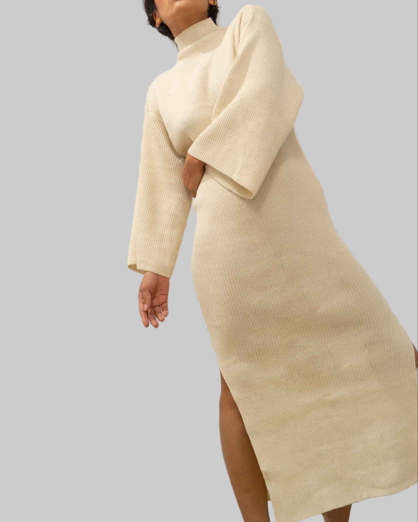 Handmade Alpaca Knit Sweater Dress: Oversized Midi, Plus Size