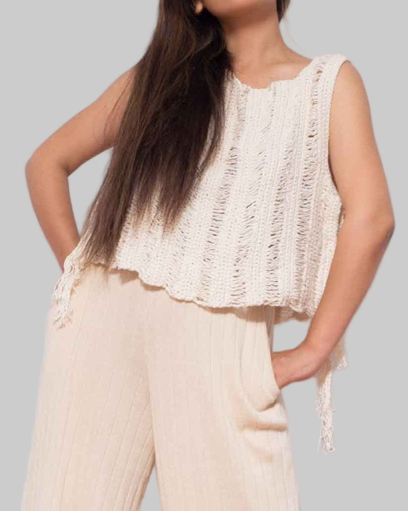 Crochet Boho Tank Top | Handmade Eco Cotton Top