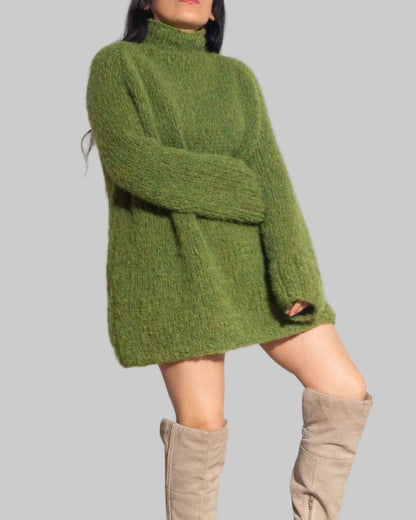 Chunky Alpaca Knit Sweater Dress | Oversized Winter Knitwear