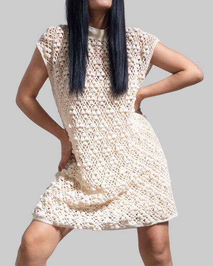 Floral Crochet Midi Dress | Organic Cotton Tank Dress