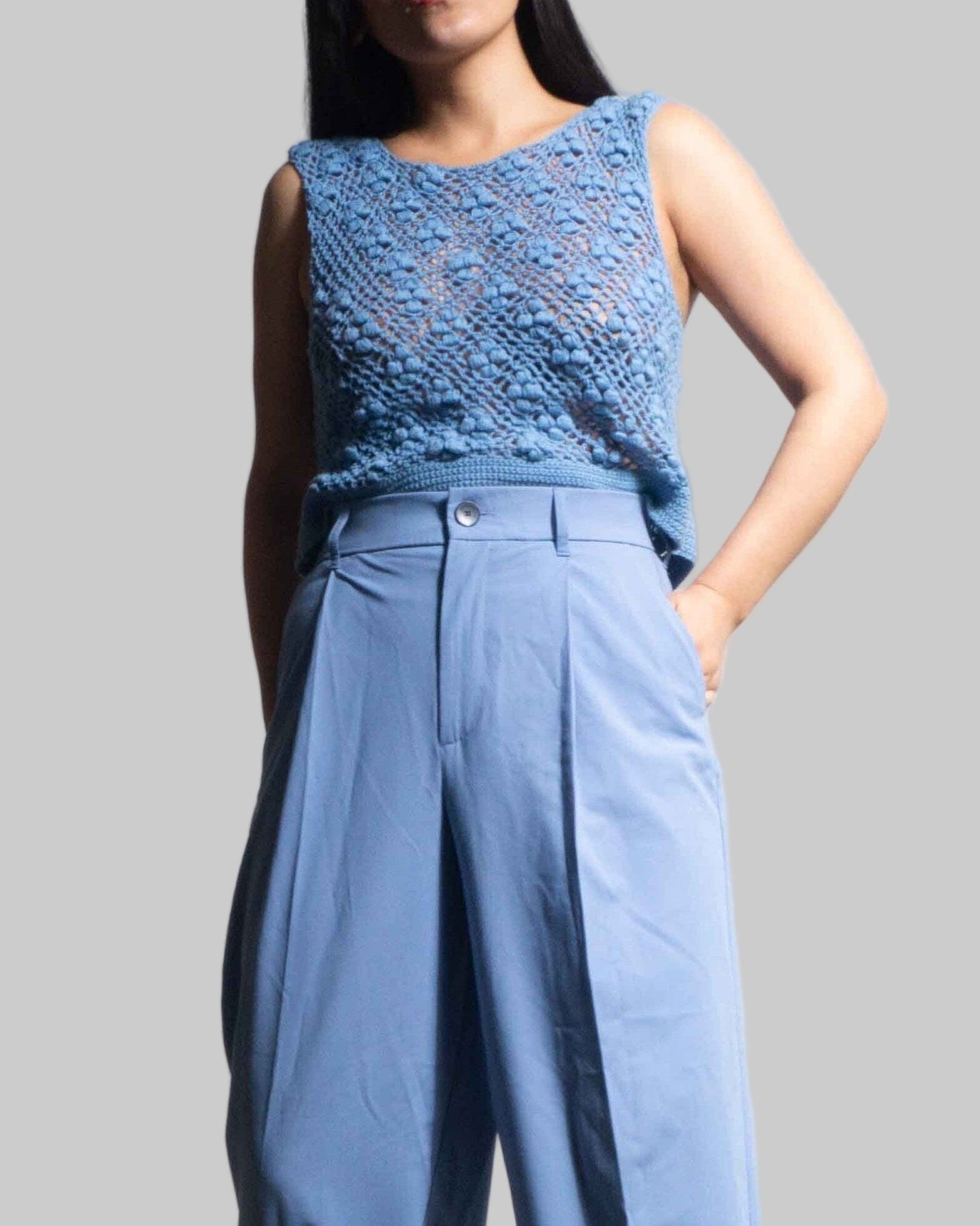 Crochet Pima Cotton Tank Top | Handmade Sleeveless Shirt