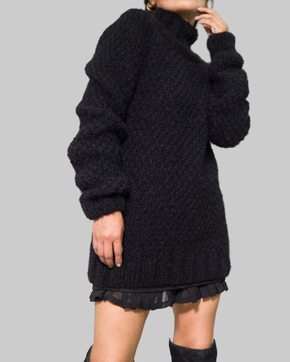 Handmade Alpaca Knit Pullover Sweater | Slouchy Wool Jumper