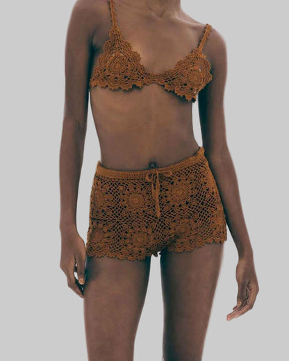 Handmade Crochet Cotton Shorts | Boho Summer Style