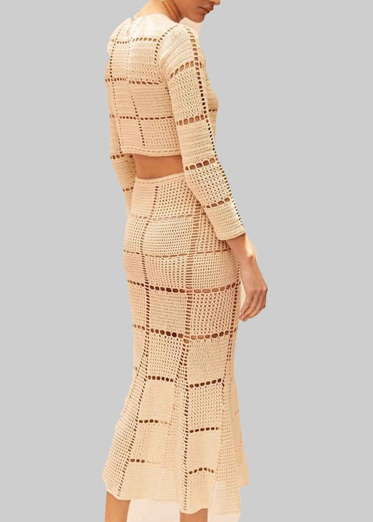 Organic Cotton Crochet Skirt - Handmade Sustainable Summer A-Line