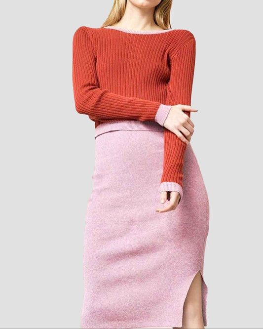 Organic Cotton Pencil Skirt | Handmade Knit Midi Skirt