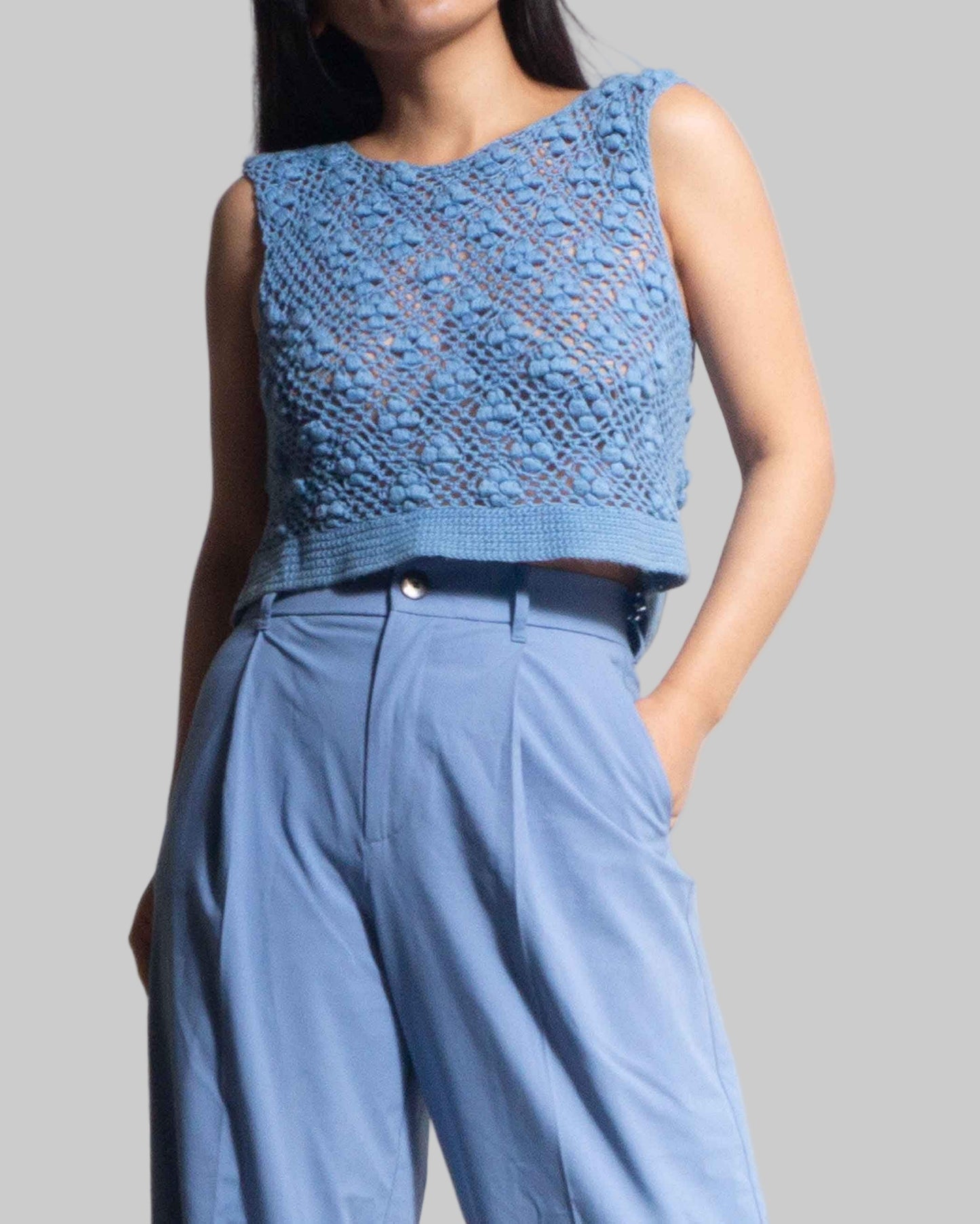 Crochet Pima Cotton Tank Top | Handmade Sleeveless Shirt