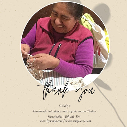 Crochet Alpaca Sweater Top: Striped Knit, Handmade