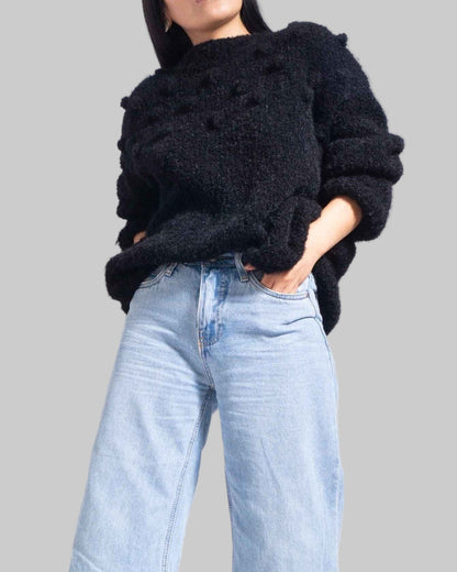 Hand Knit Alpaca Wool Sweater | Slouchy Knit Jumper
