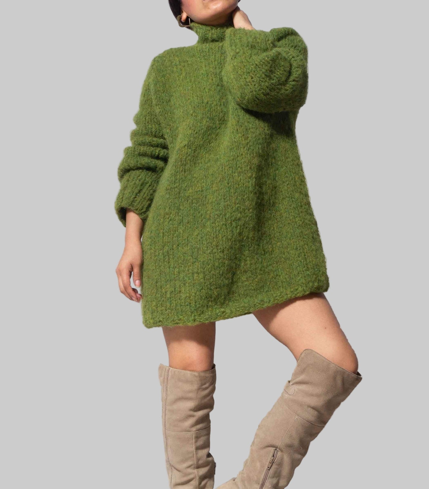 Handmade Alpaca Wool Oversized Sweater Dress | Sustainable Knitwear