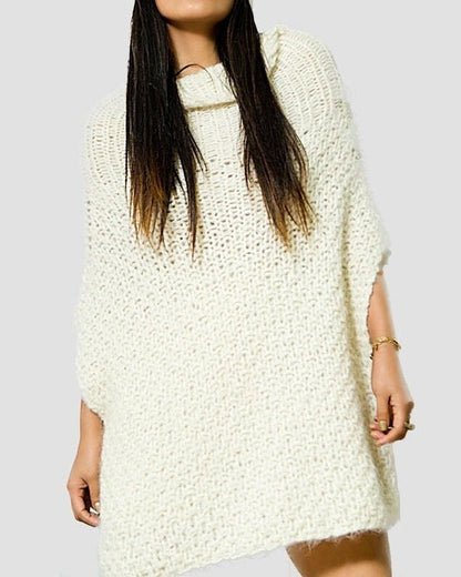 Hand Knit Alpaca Vest Sweater | Slouchy Chunky Tunic