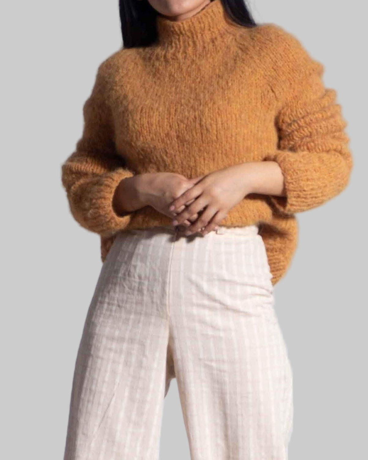 Handmade Alpaca Turtleneck Sweater | Slouchy Knit Jumper